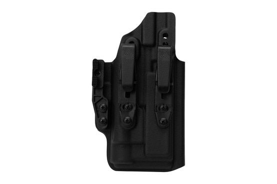 LAS Concealment Saya 2.0 Right Hand Holster for GLOCK 17/19 with TLR1 is made of Kydex material.